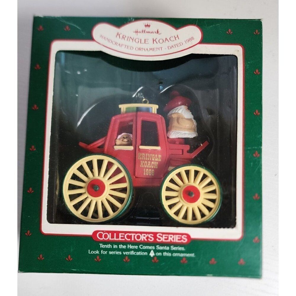Hallmark Vintage Christmas Ornament Kringle Koach Dated 1988 in Here Comes Santa
